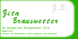 zita brauswetter business card